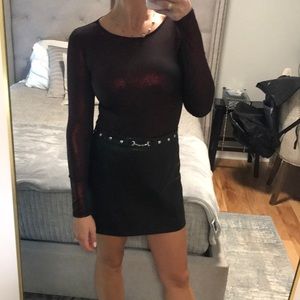 Burgundy sparkly forever 21 bodysuit